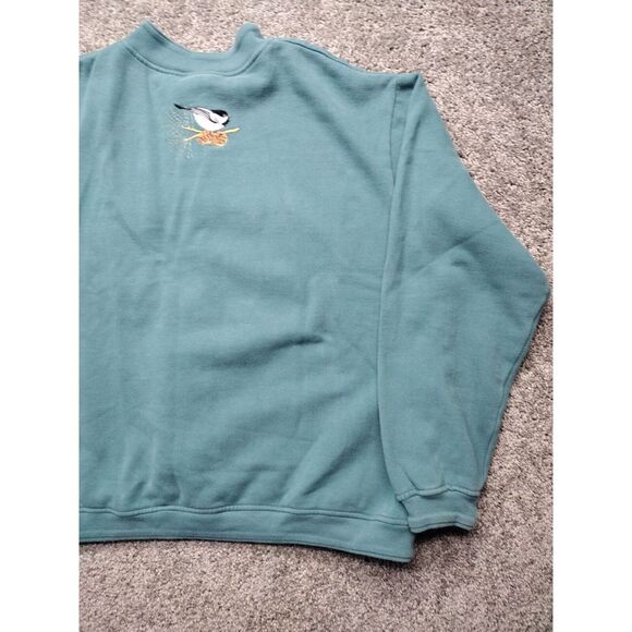 VTG Wild Birds Sweatshirt Women XL No Size Tag Artisans Chickadee Nuthatch Jay - Picture 9 of 13